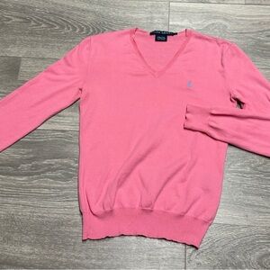 Ralph Lauren Women's Pink V-Neck Sweater
